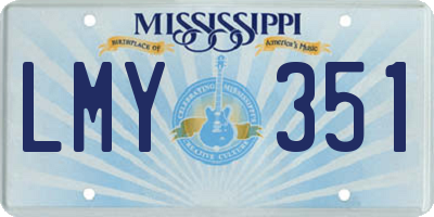 MS license plate LMY351