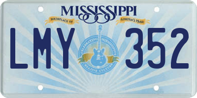 MS license plate LMY352