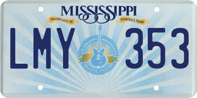 MS license plate LMY353
