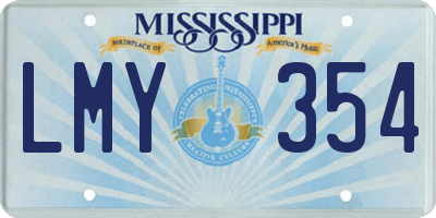 MS license plate LMY354