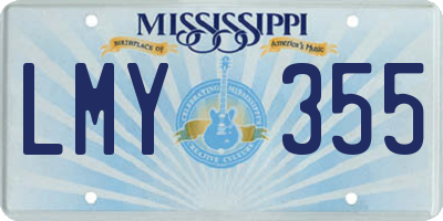 MS license plate LMY355