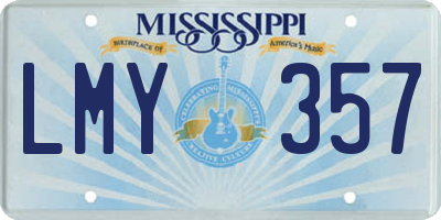 MS license plate LMY357