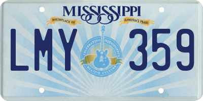 MS license plate LMY359