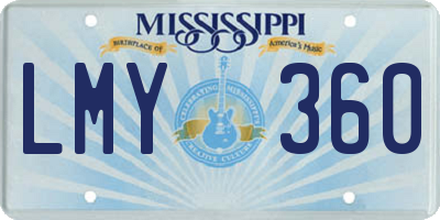 MS license plate LMY360