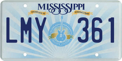 MS license plate LMY361