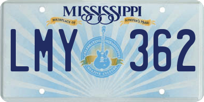 MS license plate LMY362