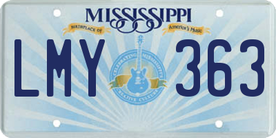 MS license plate LMY363