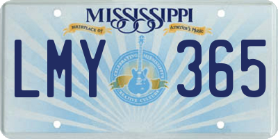 MS license plate LMY365