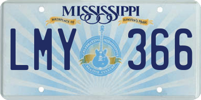 MS license plate LMY366