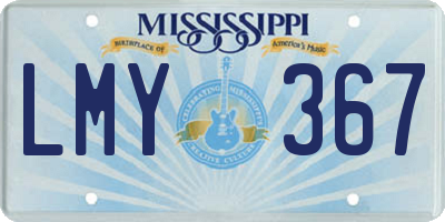 MS license plate LMY367