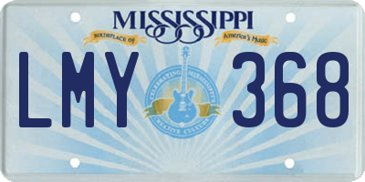 MS license plate LMY368
