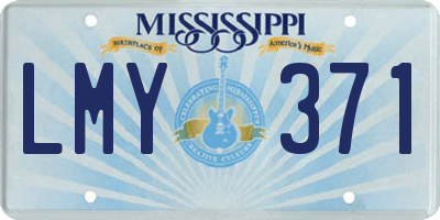 MS license plate LMY371