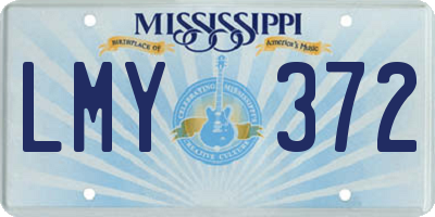 MS license plate LMY372