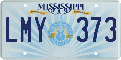 MS license plate LMY373