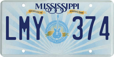 MS license plate LMY374
