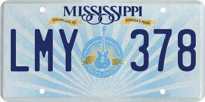 MS license plate LMY378