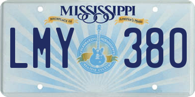 MS license plate LMY380