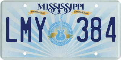 MS license plate LMY384