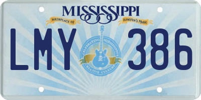 MS license plate LMY386