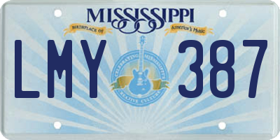MS license plate LMY387