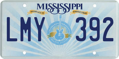 MS license plate LMY392