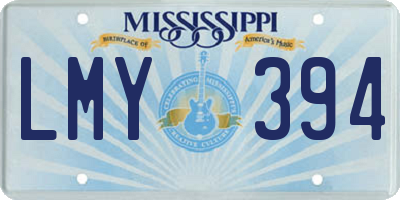 MS license plate LMY394