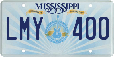 MS license plate LMY400
