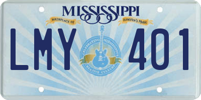 MS license plate LMY401