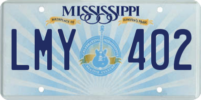MS license plate LMY402