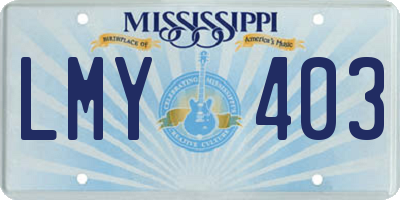 MS license plate LMY403