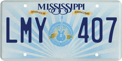 MS license plate LMY407