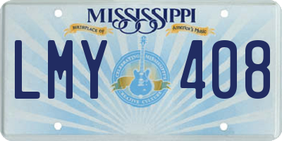 MS license plate LMY408