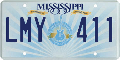 MS license plate LMY411