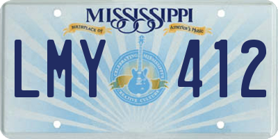 MS license plate LMY412