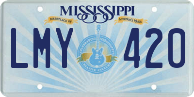 MS license plate LMY420