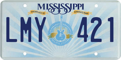 MS license plate LMY421