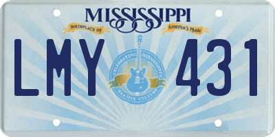 MS license plate LMY431