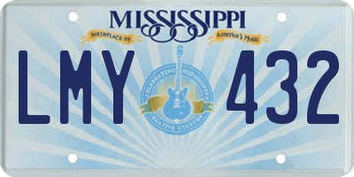 MS license plate LMY432