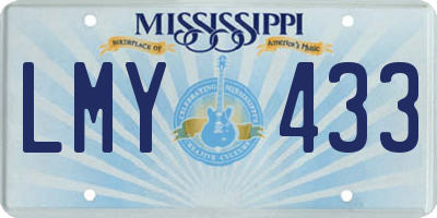 MS license plate LMY433