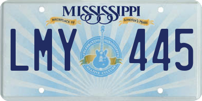 MS license plate LMY445