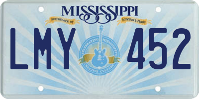 MS license plate LMY452