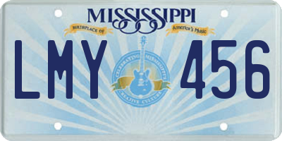 MS license plate LMY456