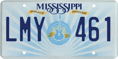 MS license plate LMY461