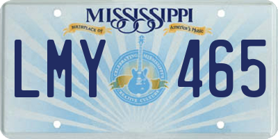 MS license plate LMY465