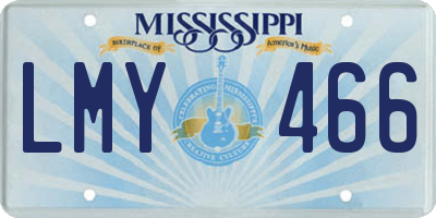 MS license plate LMY466