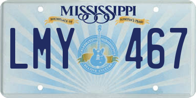 MS license plate LMY467
