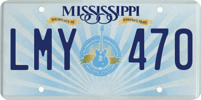 MS license plate LMY470