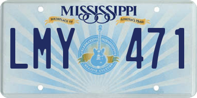 MS license plate LMY471