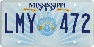 MS license plate LMY472