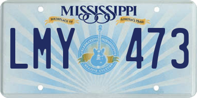 MS license plate LMY473